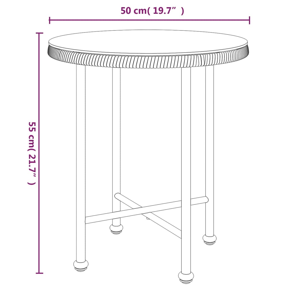 söögilaud Ø50 cm , karastatud klaas ja teras