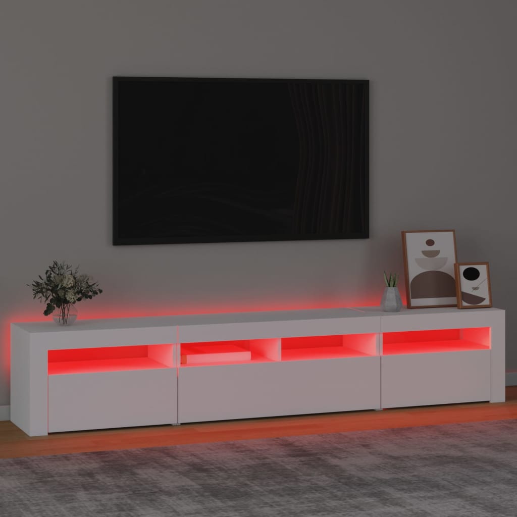 telerialus LED-tuledega, valge, 210x35x40 cm