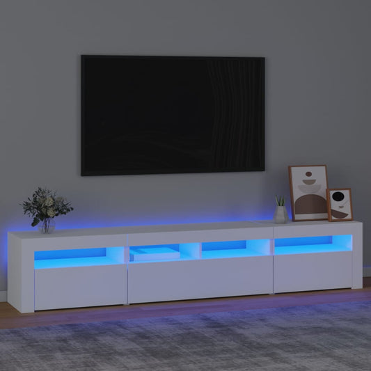 telerialus LED-tuledega, valge, 210x35x40 cm