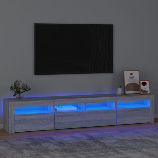 telerialus LED-tuledega, hall Sonoma tamm, 210x35x40 cm