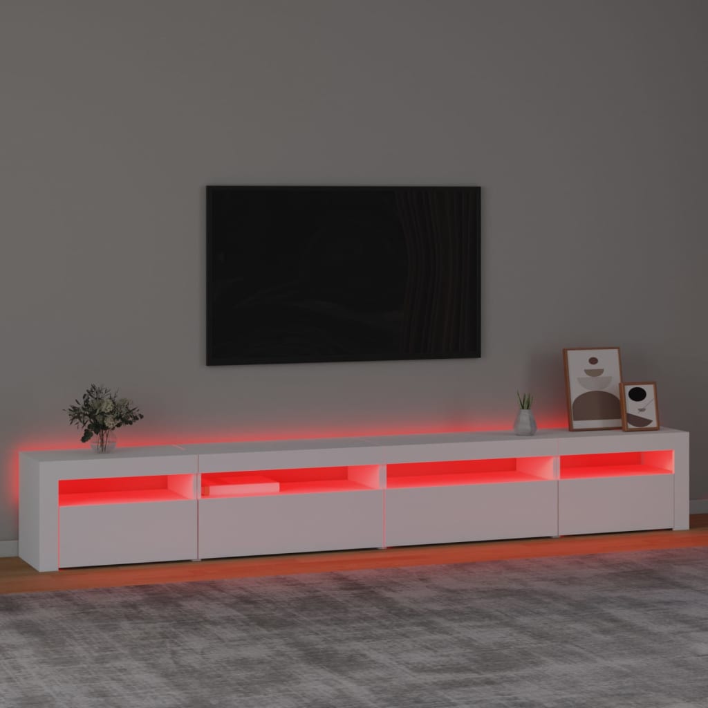 telerialus LED-tuledega, valge, 270x35x40 cm