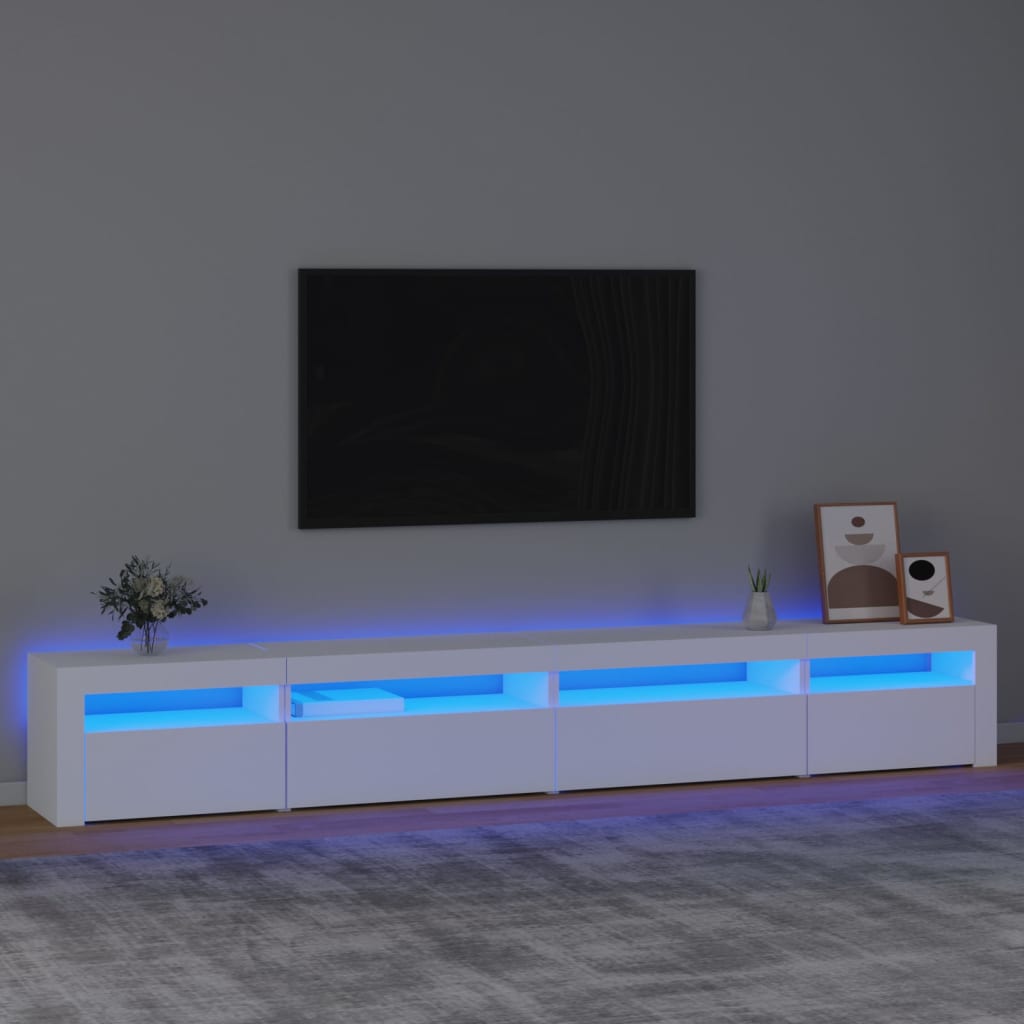 telerialus LED-tuledega, valge, 270x35x40 cm