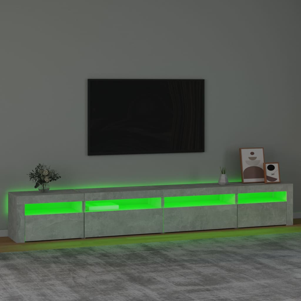 telerialus LED-tuledega, betoonhall, 270x35x40 cm