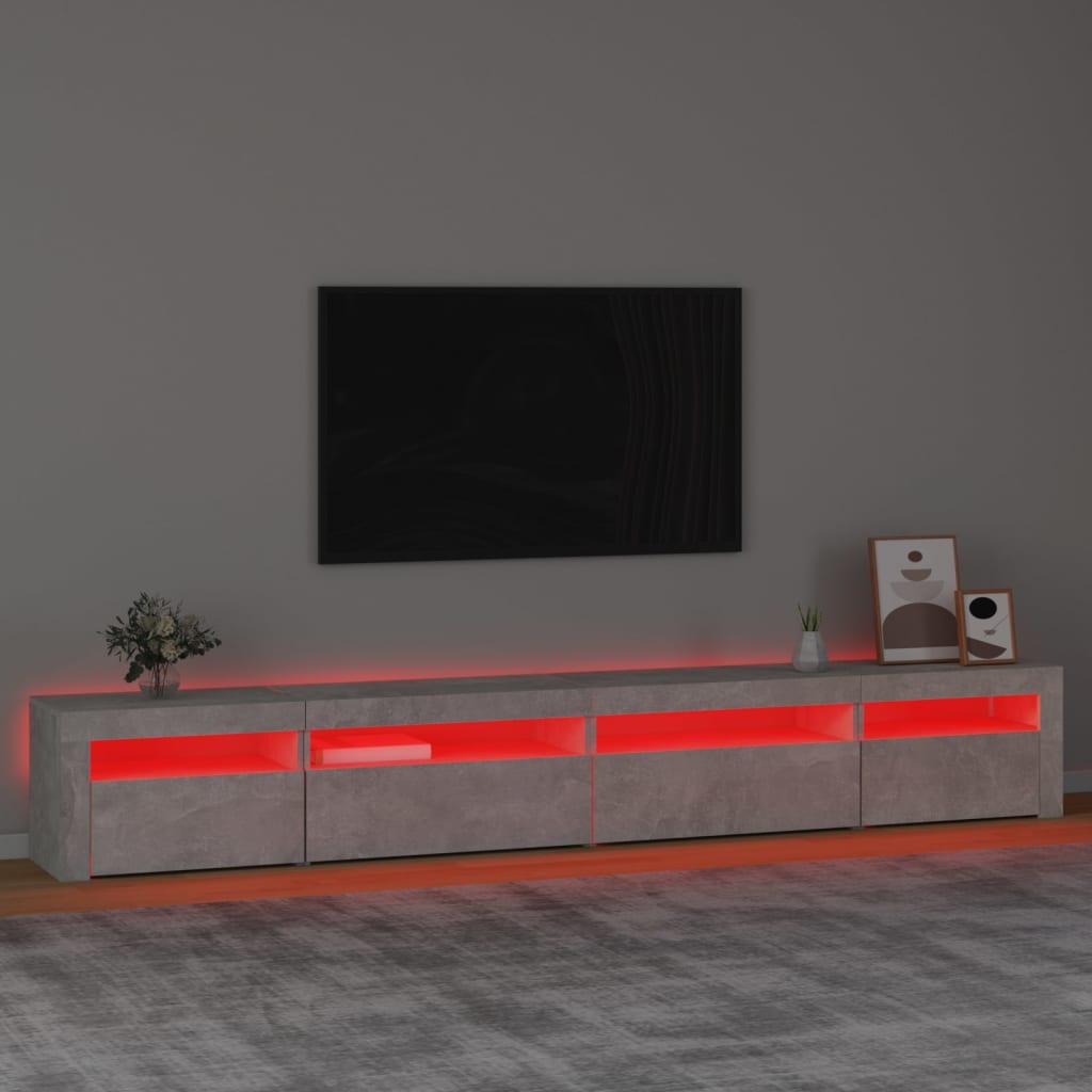 telerialus LED-tuledega, betoonhall, 270x35x40 cm