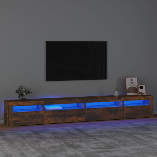 telerialus LED-tuledega, suitsutatud tamm, 270x35x40 cm