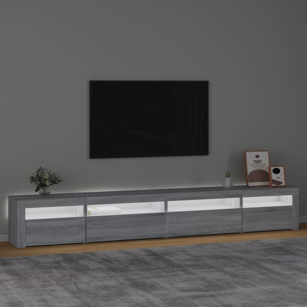 telerialus LED-tuledega, hall Sonoma tamm, 270x35x40 cm