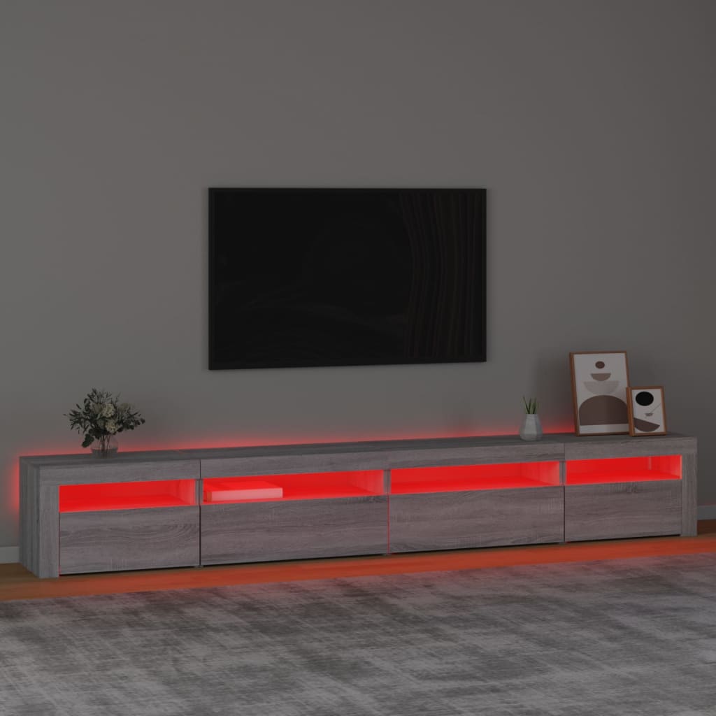 telerialus LED-tuledega, hall Sonoma tamm, 270x35x40 cm