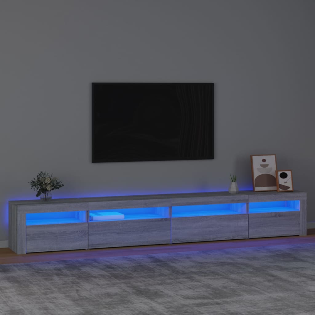 telerialus LED-tuledega, hall Sonoma tamm, 270x35x40 cm