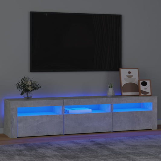 telerialus LED-tuledega, betoonhall, 180x35x40 cm