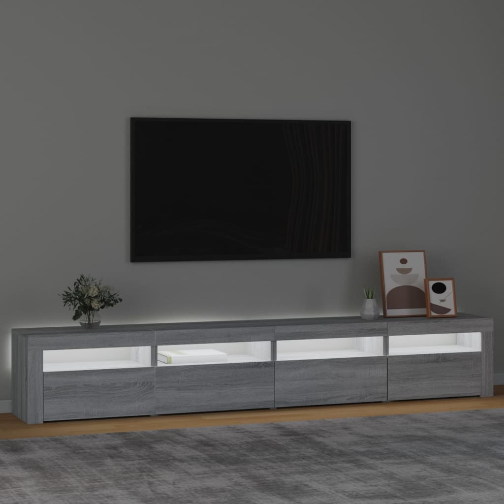 telerialus LED-tuledega, hall Sonoma tamm, 240x35x40 cm