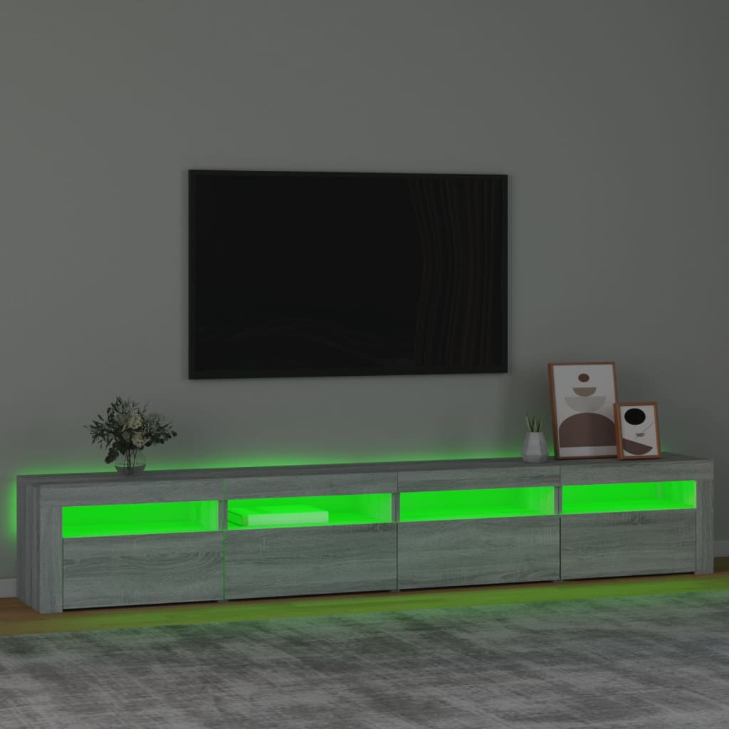 telerialus LED-tuledega, hall Sonoma tamm, 240x35x40 cm