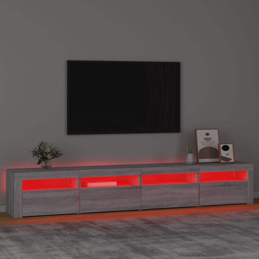 telerialus LED-tuledega, hall Sonoma tamm, 240x35x40 cm