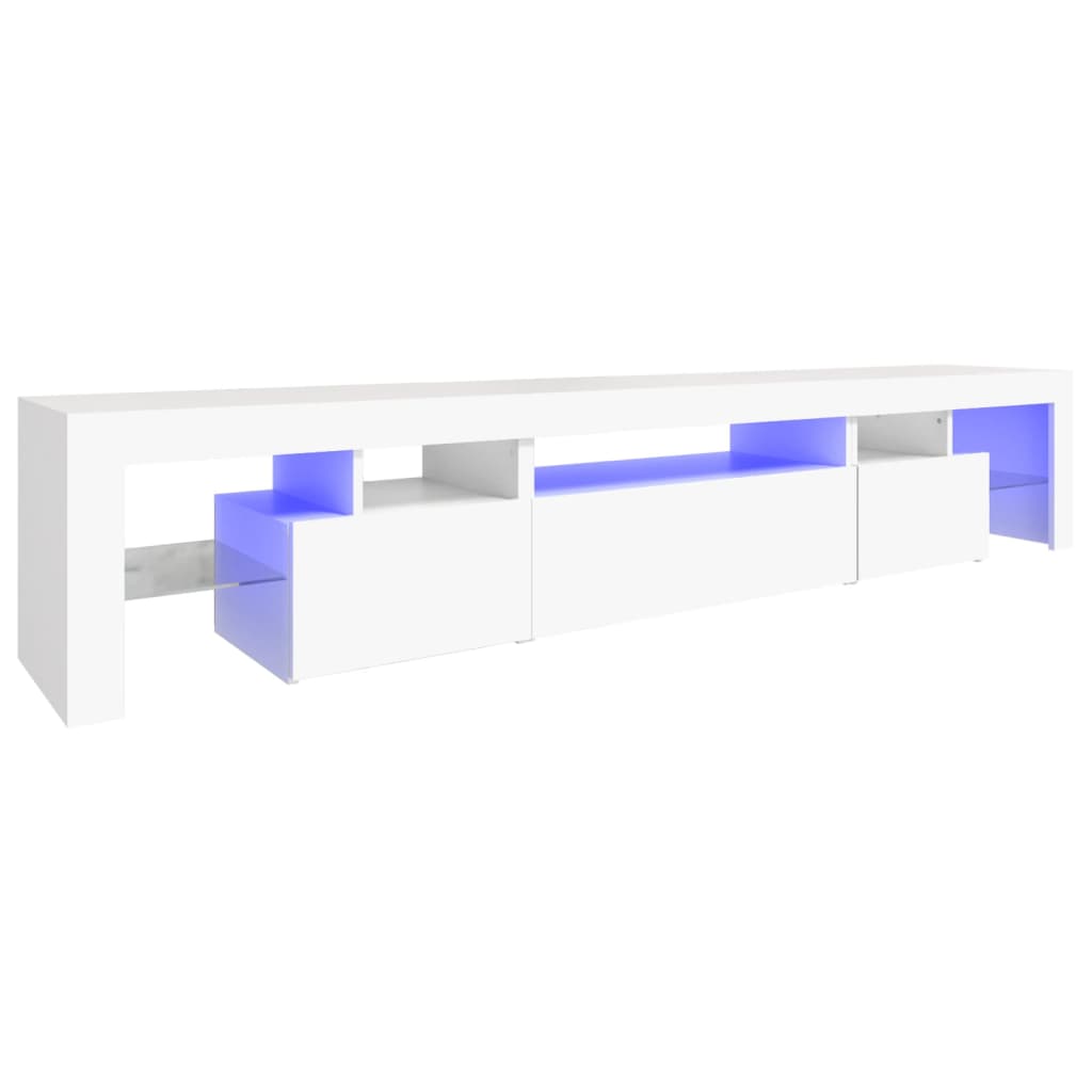 telerialus LED-tuledega, valge, 215x36,5x40 cm