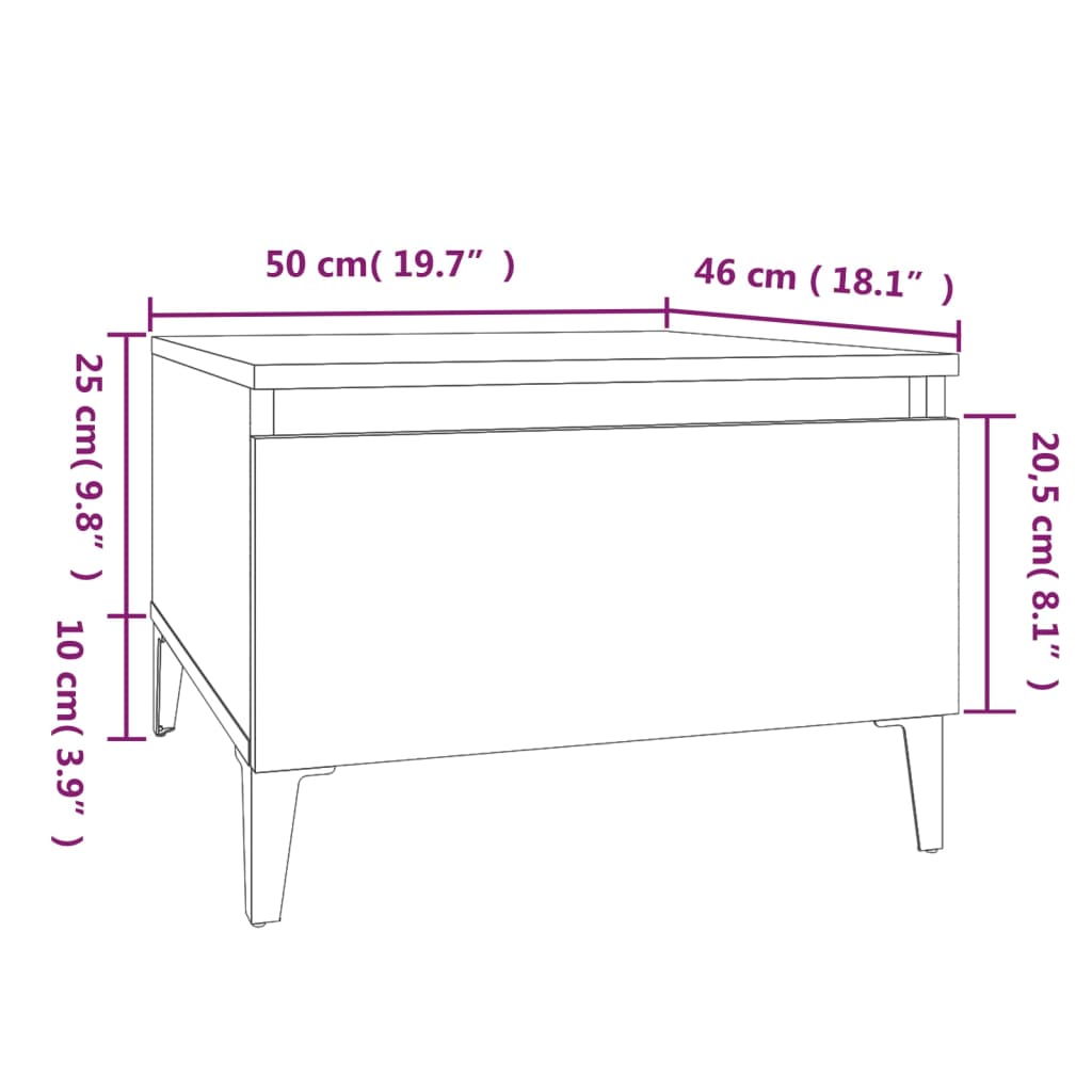 lisalauad 2 tk, suitsutatud tamm, 50x46x35 cm, tehispuit