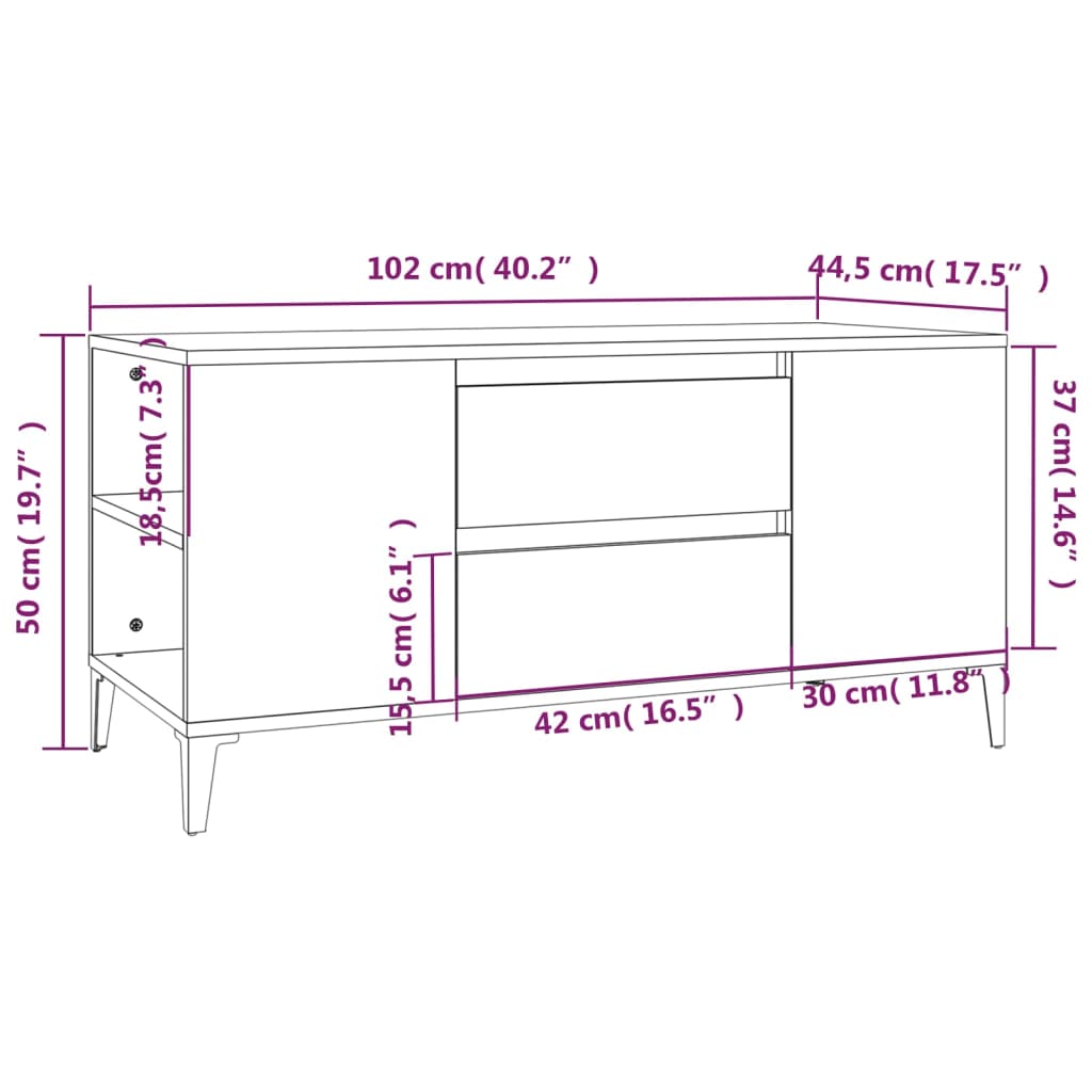 telerikapp, pruun tamm, 102 x 44,5 x 50 cm, tehispuit