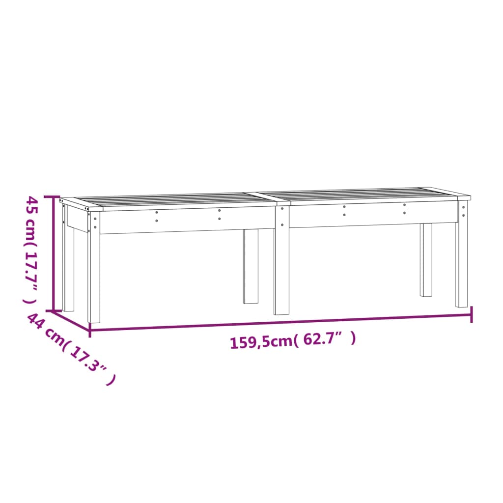 2-kohaline aiapink, must, 159,5x44x45 cm, ebatsuuga puit