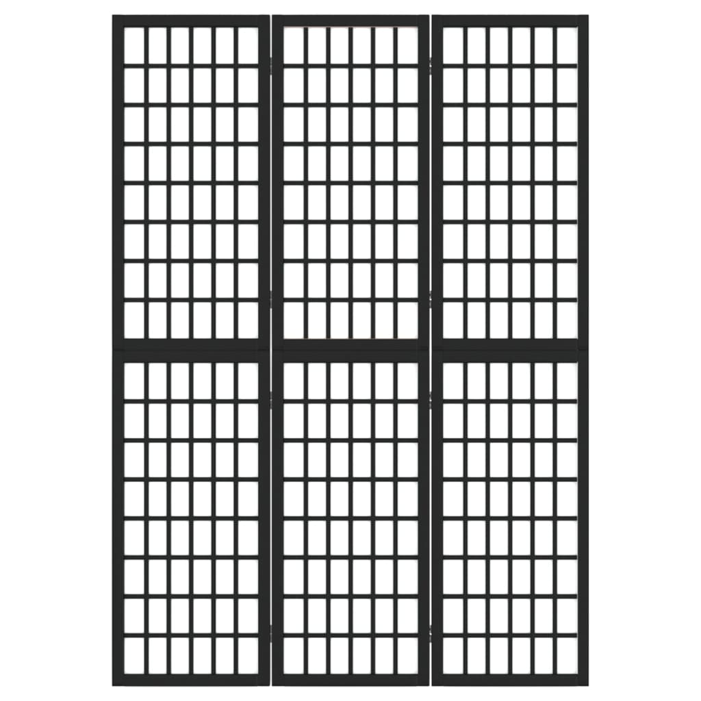 Складная ширма из 3 панелей, в японском стиле, 120x170 см, черная