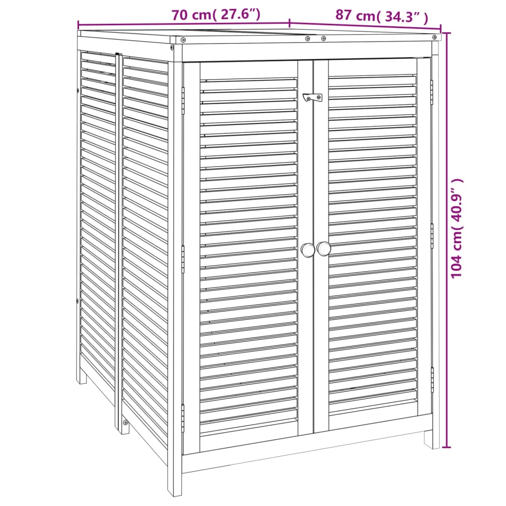 Садовый ящик для хранения, 70 x 87 x 104 см, древесина акации