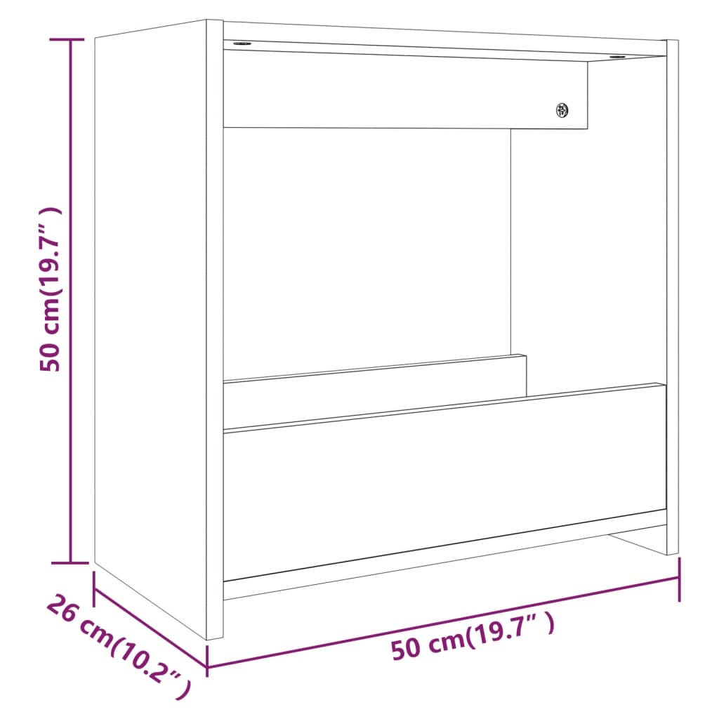 lisalaud, suitsutatud tamm, 50 x 26 x 50 cm, tehispuit