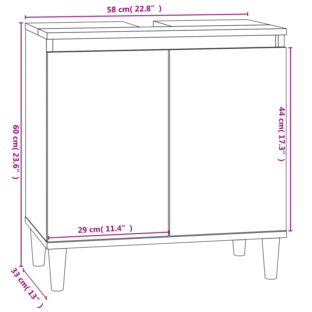 valamukapp, hall Sonoma tamm, 58 x 33 x 60 cm, tehispuit