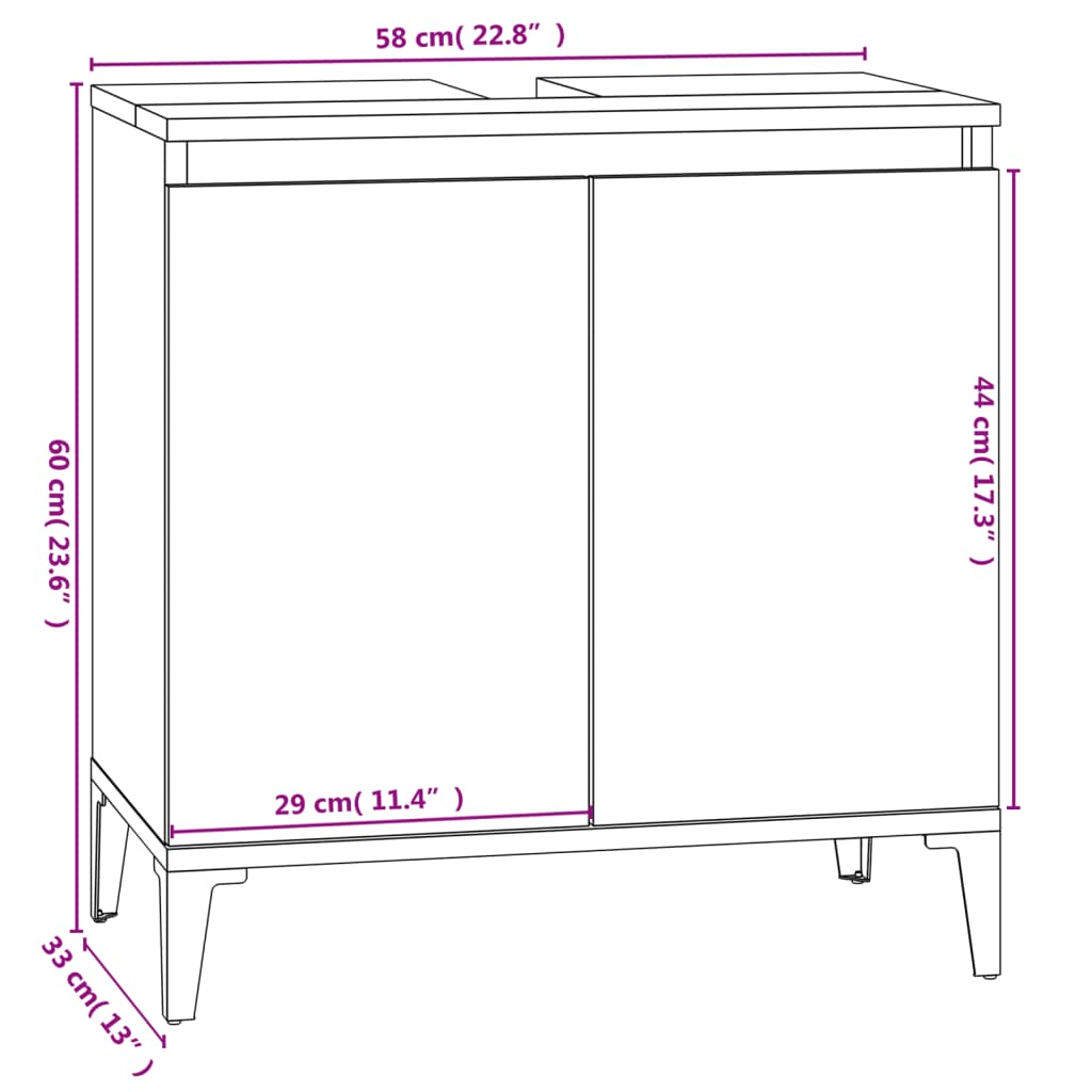 valamukapp, hall Sonoma tamm, 58 x 33 x 60 cm, tehispuit