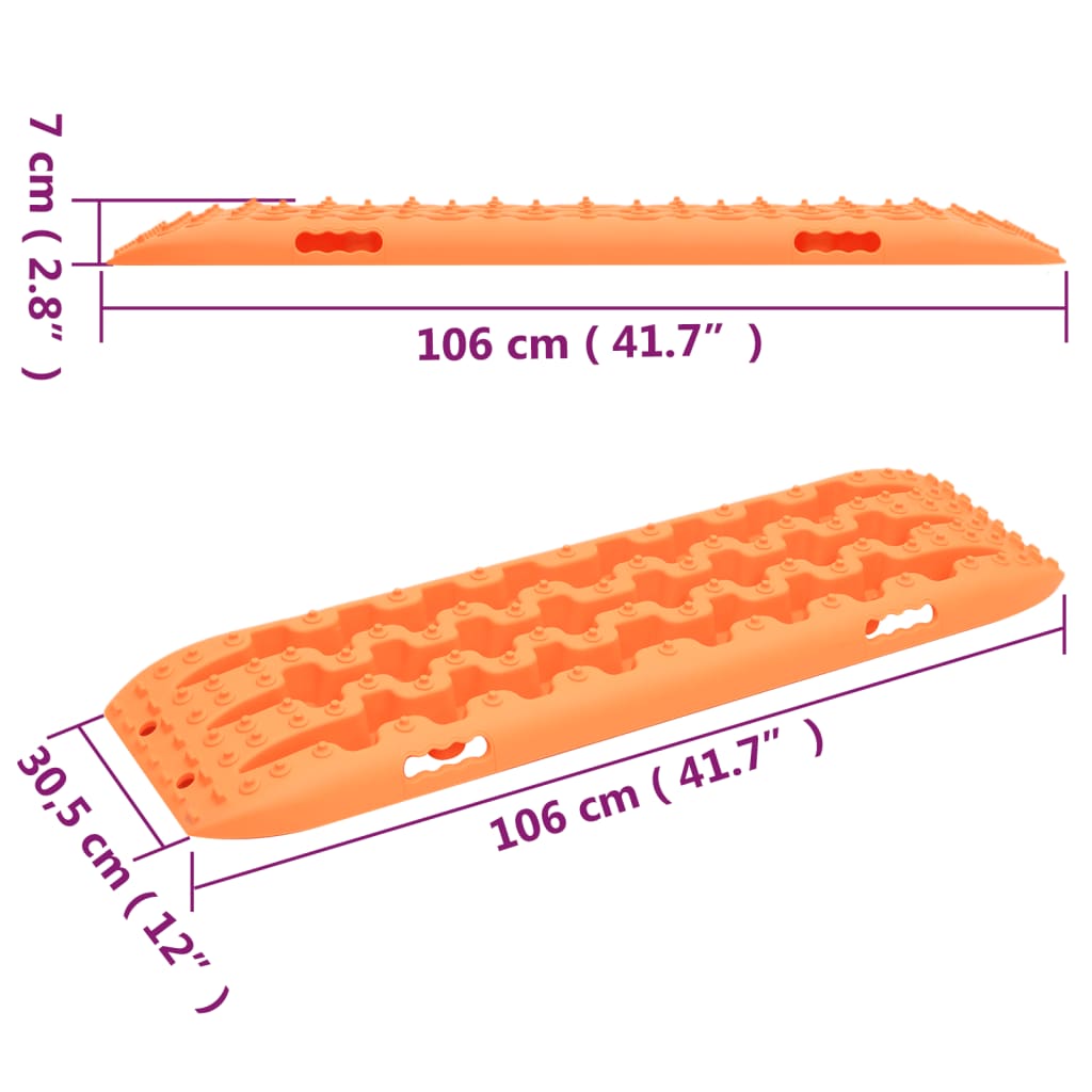 veoplaadid 2 tk, oranž, 106x30,5x7 cm, nailon