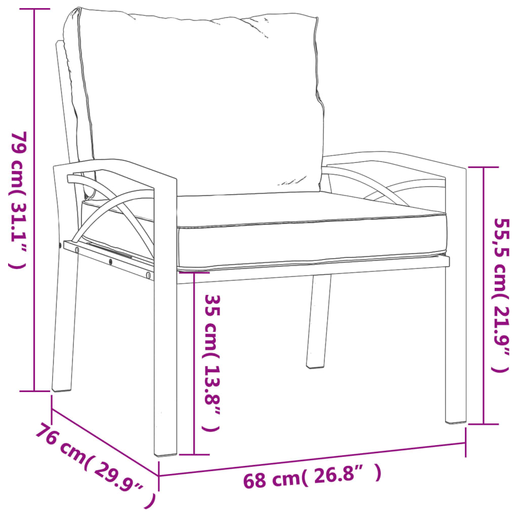 aiatool hallide patjadega, 68 x 76 x 79 cm, teras