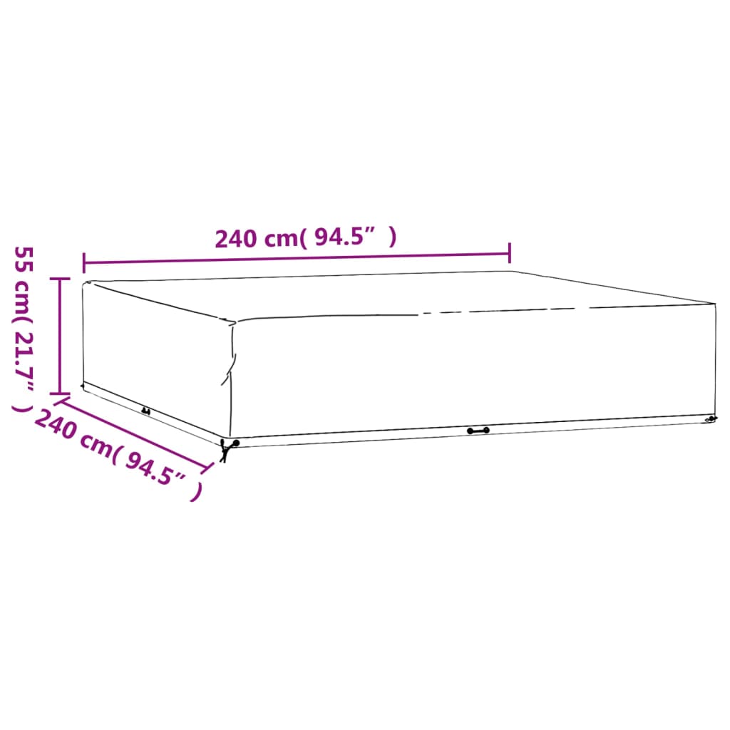 aiamööbli katted 2 tk, 16 aasaga, 240 x 240 x 55 cm, kandiline