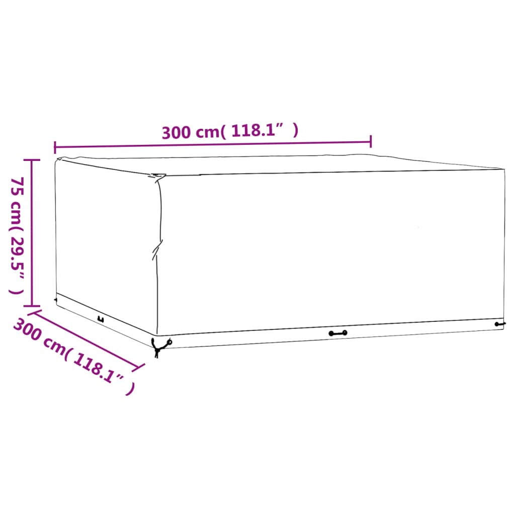 aiamööbli katted 2 tk, 16 aasaga, 300 x 300 x 75 cm, kandiline