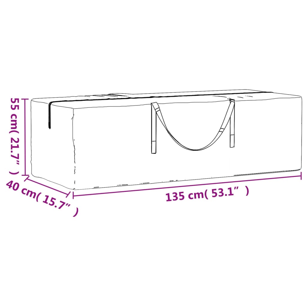 aiapatjade hoiukott, must, 135 x 40 x 55 cm, polüetüleen