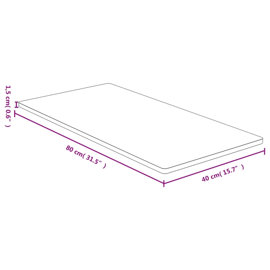 lauaplaat, 40x80x1,5 cm, bambus