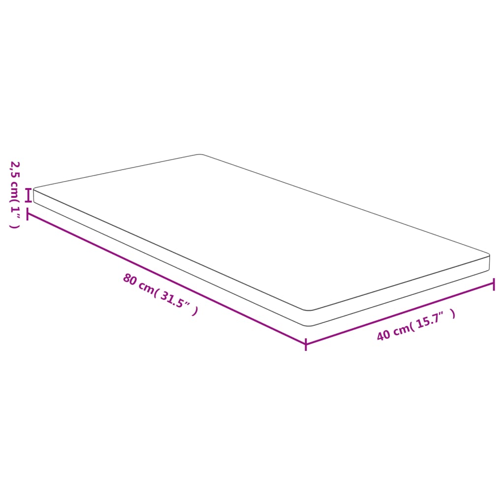 lauaplaat, 40x80x2,5 cm, bambus