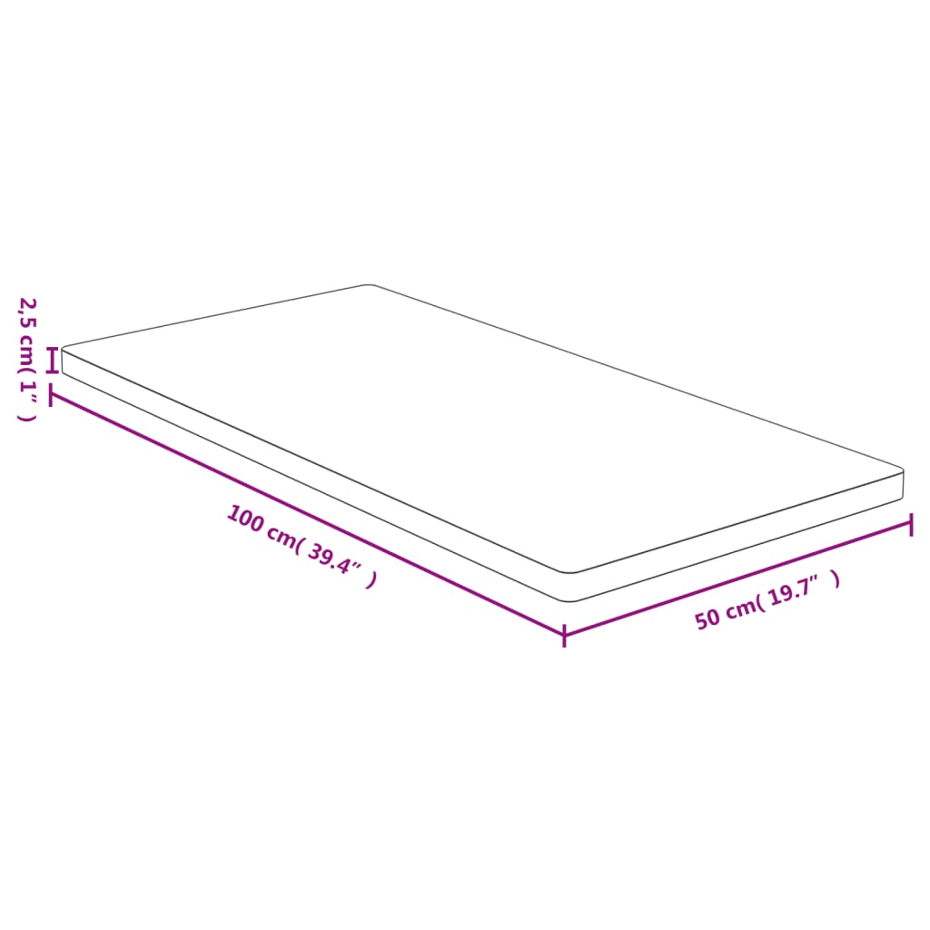 lauaplaat, 50x100x2,5 cm, bambus