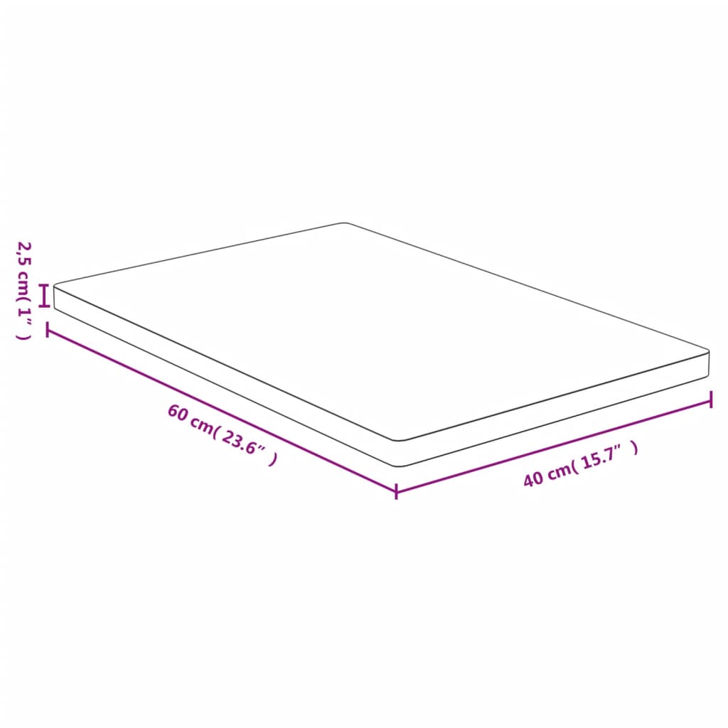 lauaplaat, 40x60x2,5 cm, bambus