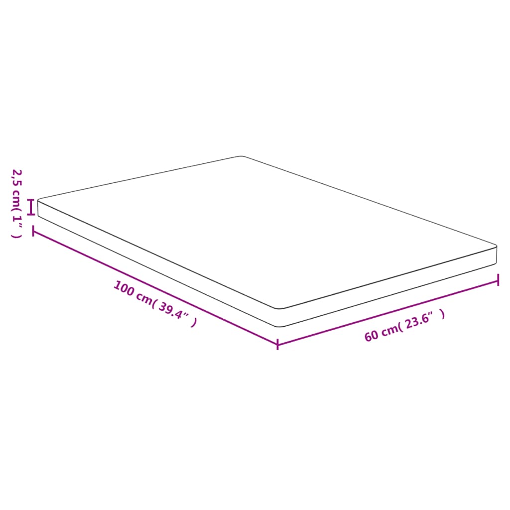 lauaplaat, 60x100x2,5 cm, bambus