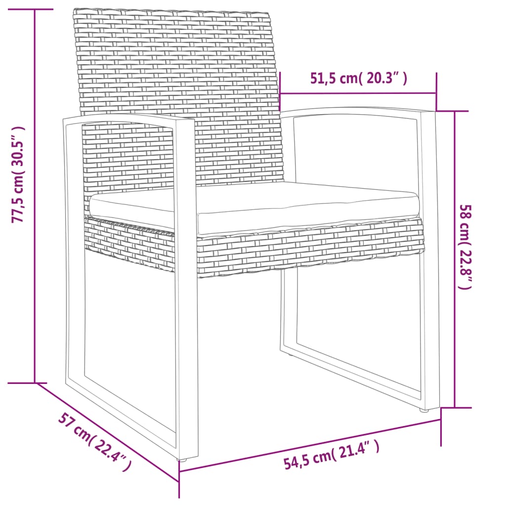 aia söögitoolid 2 tk, must, PP-rotang