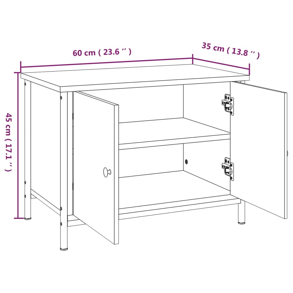 ustega telerikapp, hall Sonoma tamm, 60x35x45 cm, tehispuit