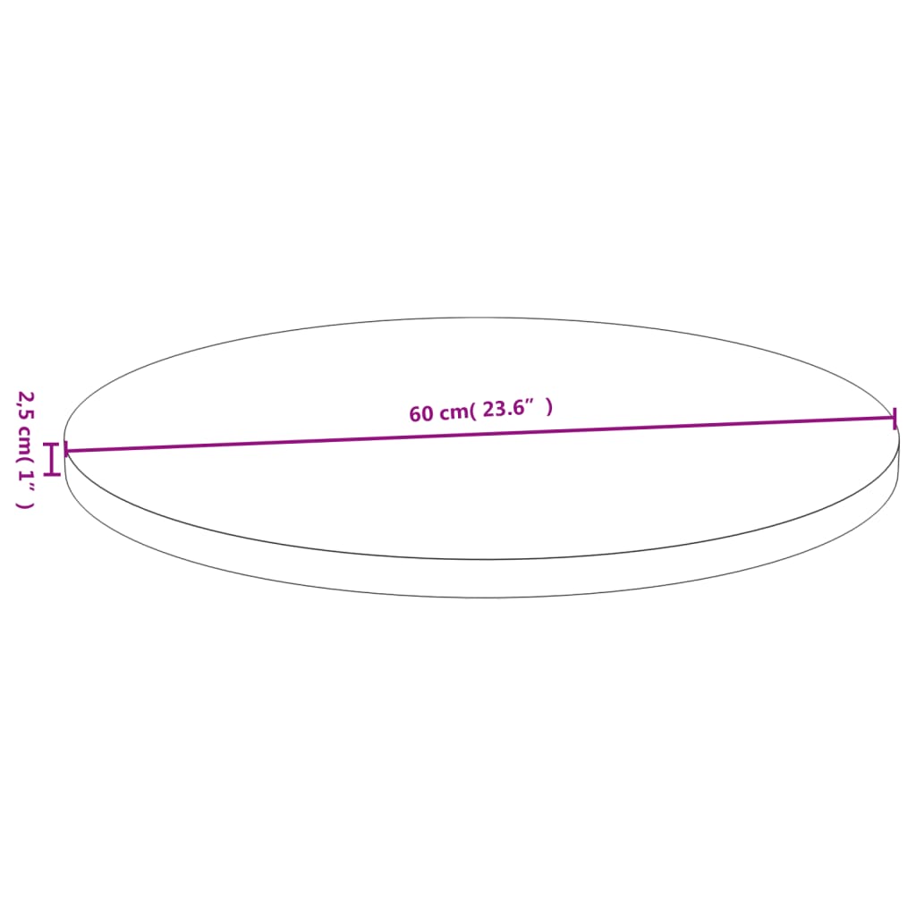 lauaplaat Ø60x2,5 cm bambusest