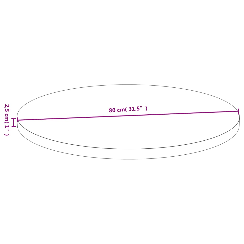 lauaplaat Ø80x2,5 cm bambusest