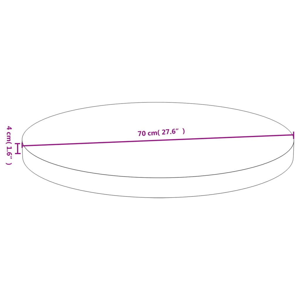 lauaplaat Ø70x4 cm bambusest