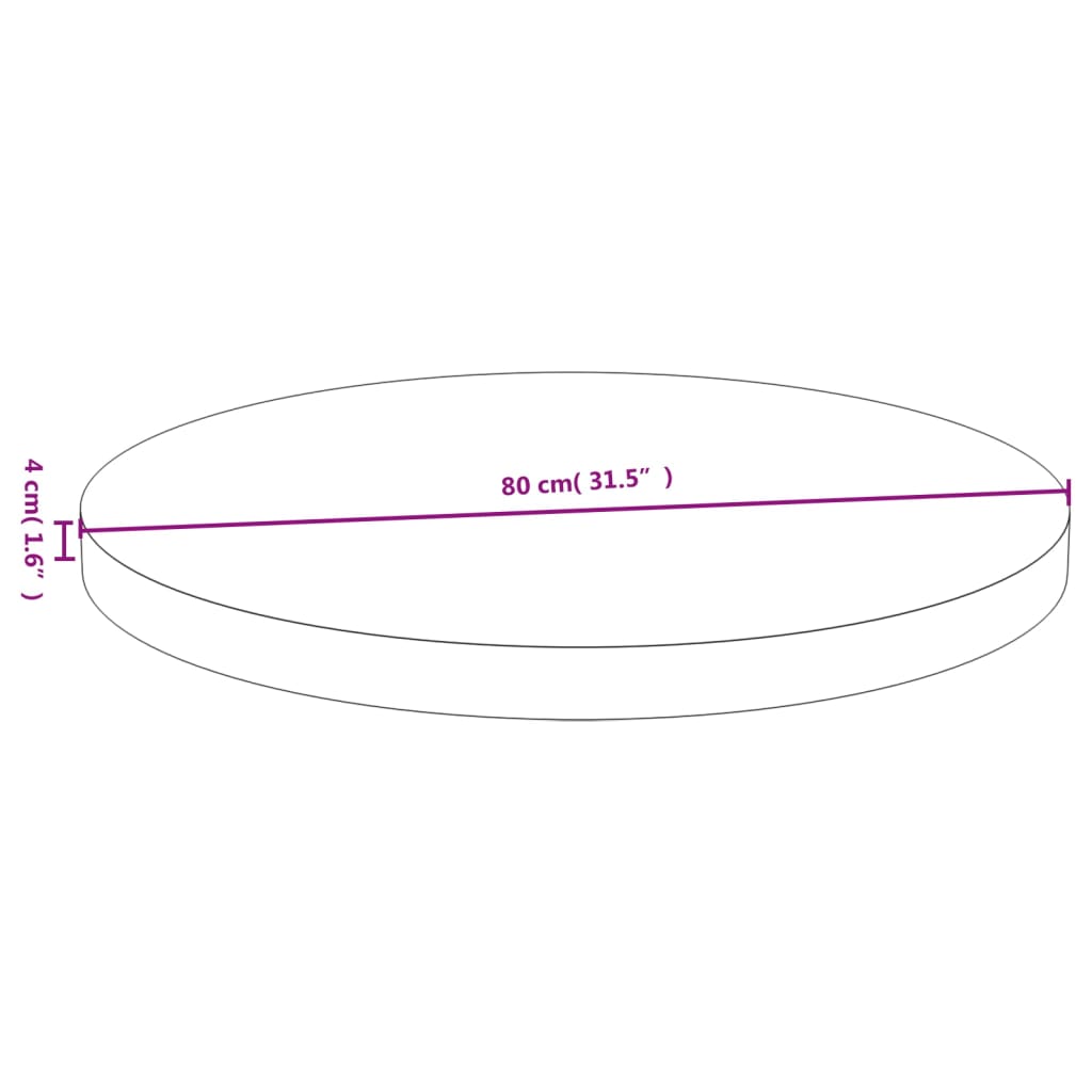 lauaplaat Ø80x4 cm bambusest