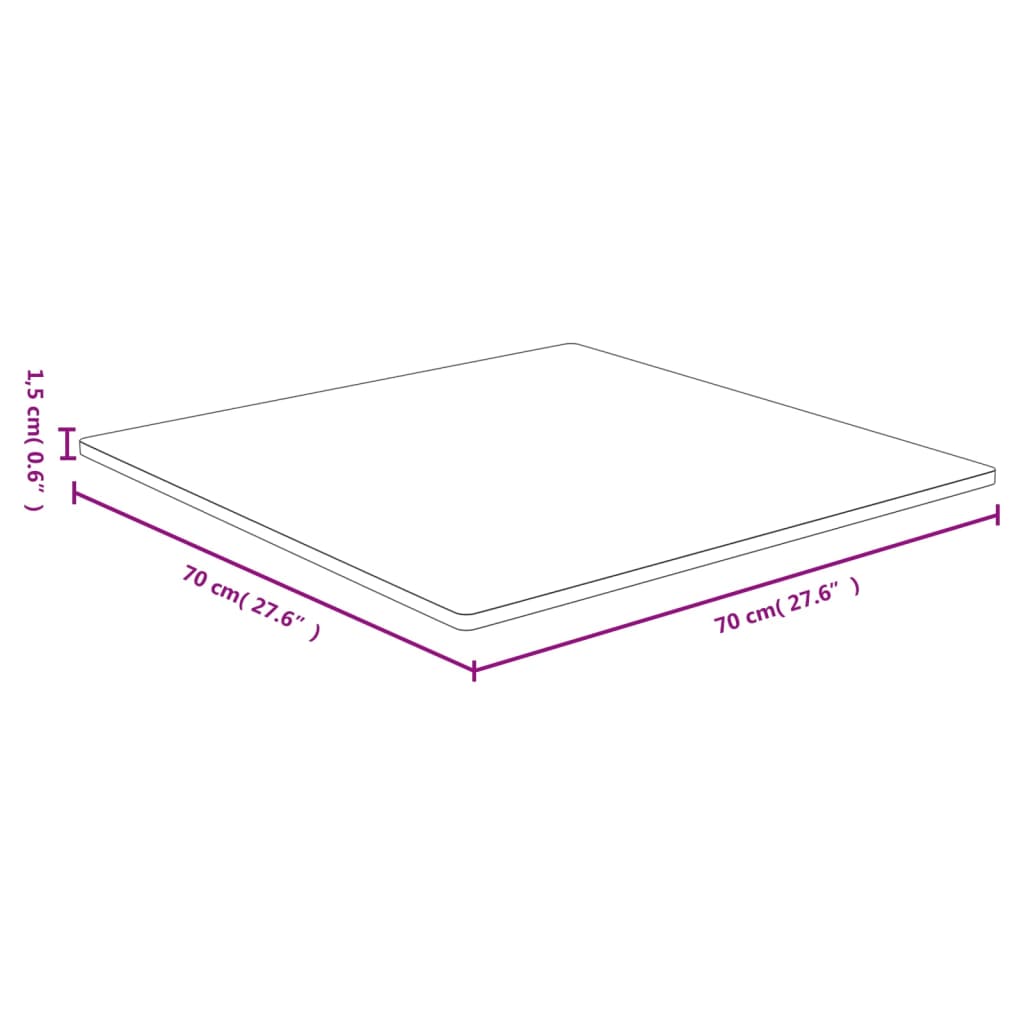 lauaplaat, 70x70x1,5 cm, bambus