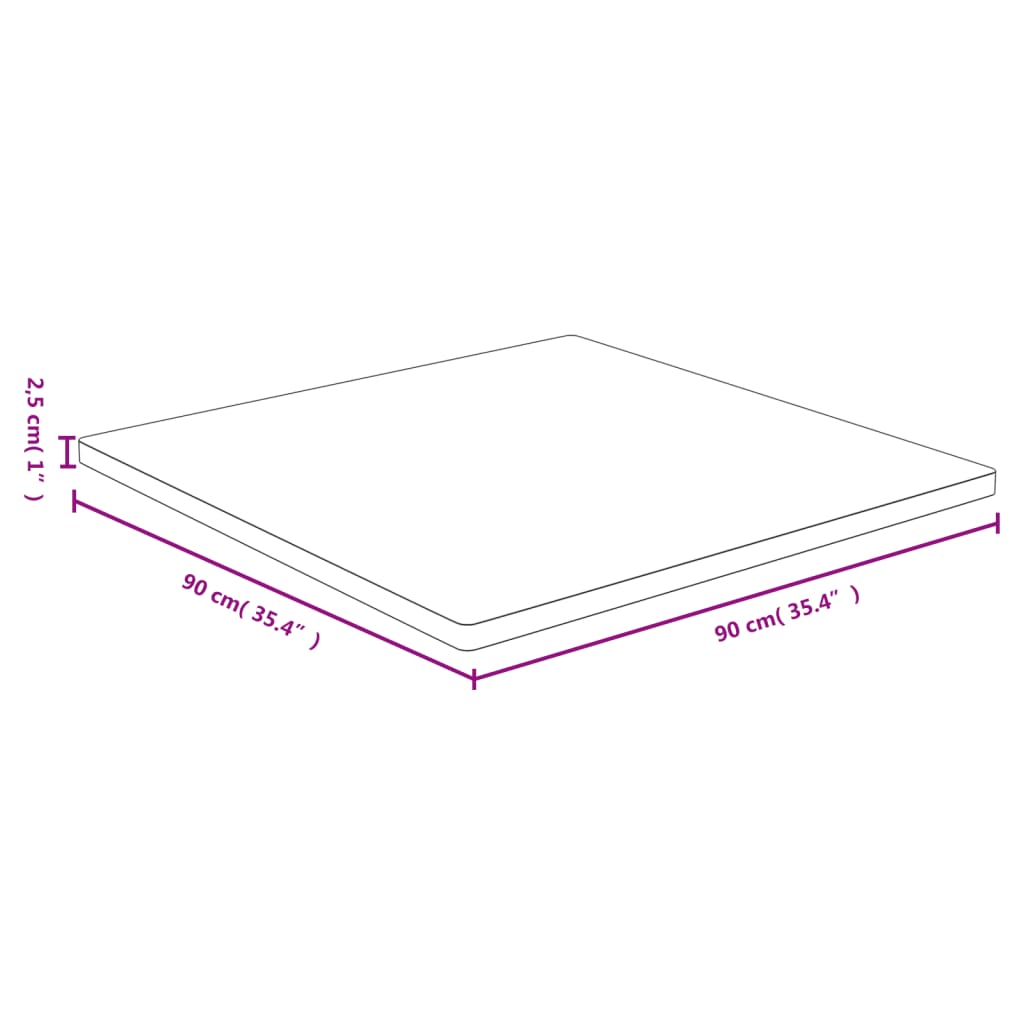 lauaplaat, 90x90x2,5 cm, bambus