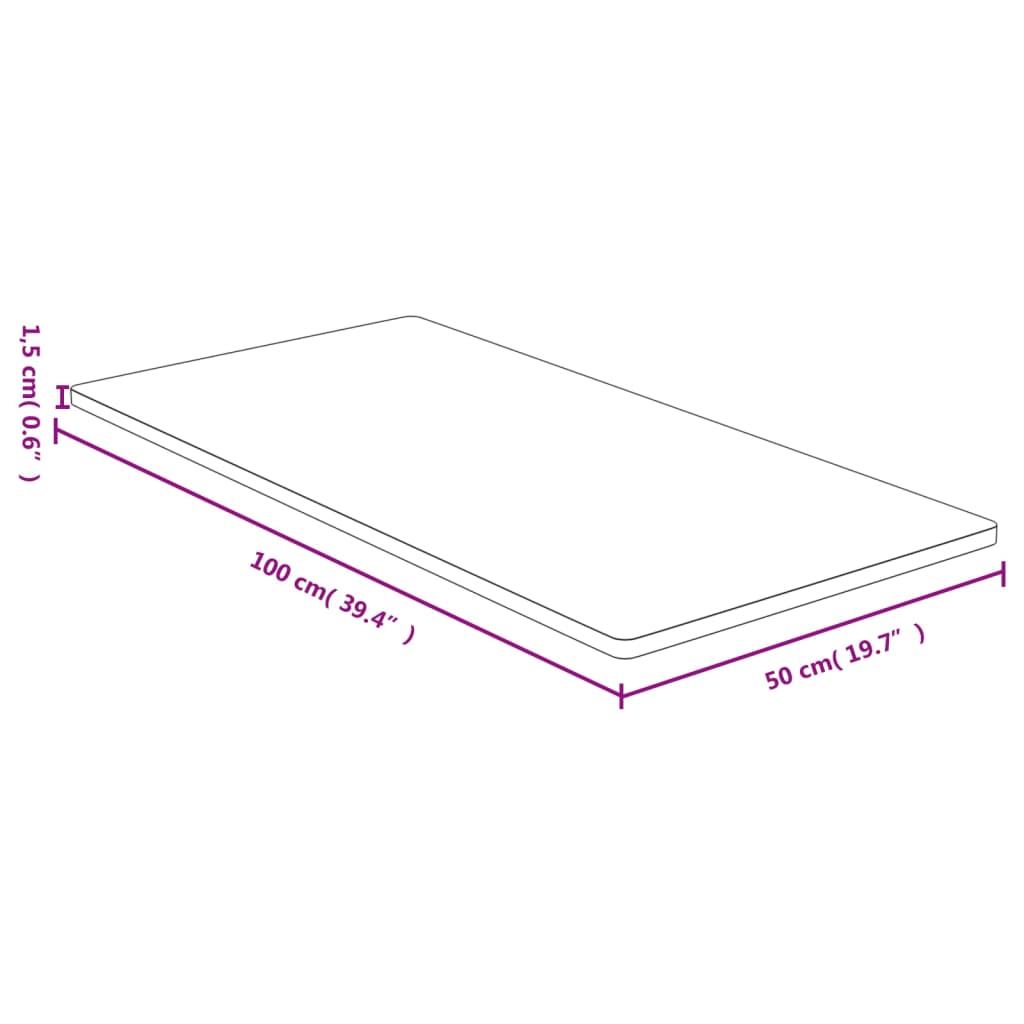 lauaplaat, 50x100x1,5 cm, bambus