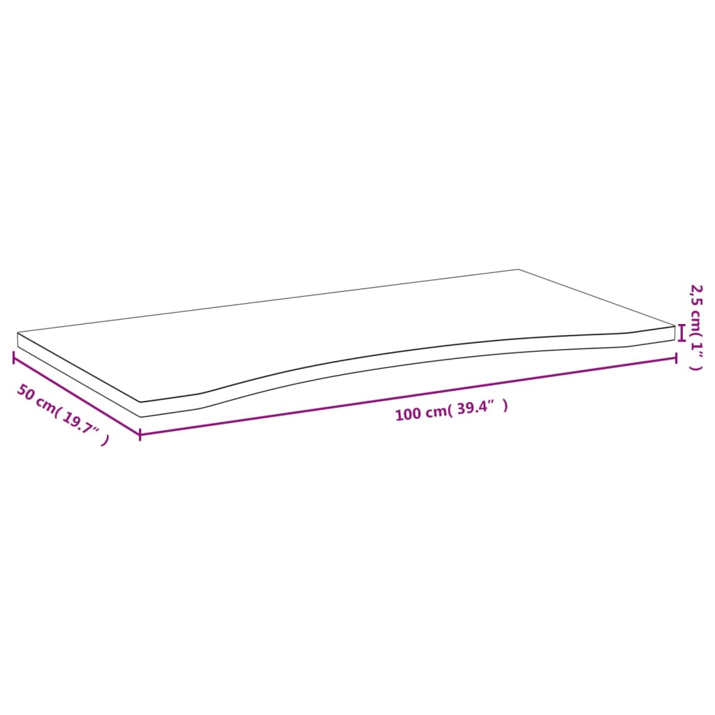 kirjutuslaua plaat, 100x50x2,5 cm, bambus