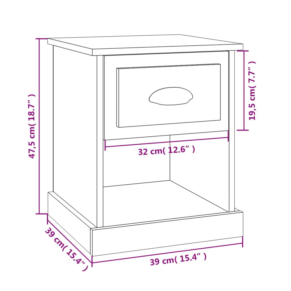 прикроватные тумбочки 2 шт., глянцевые белые, 39x39x47,5 см, искусственное дерево