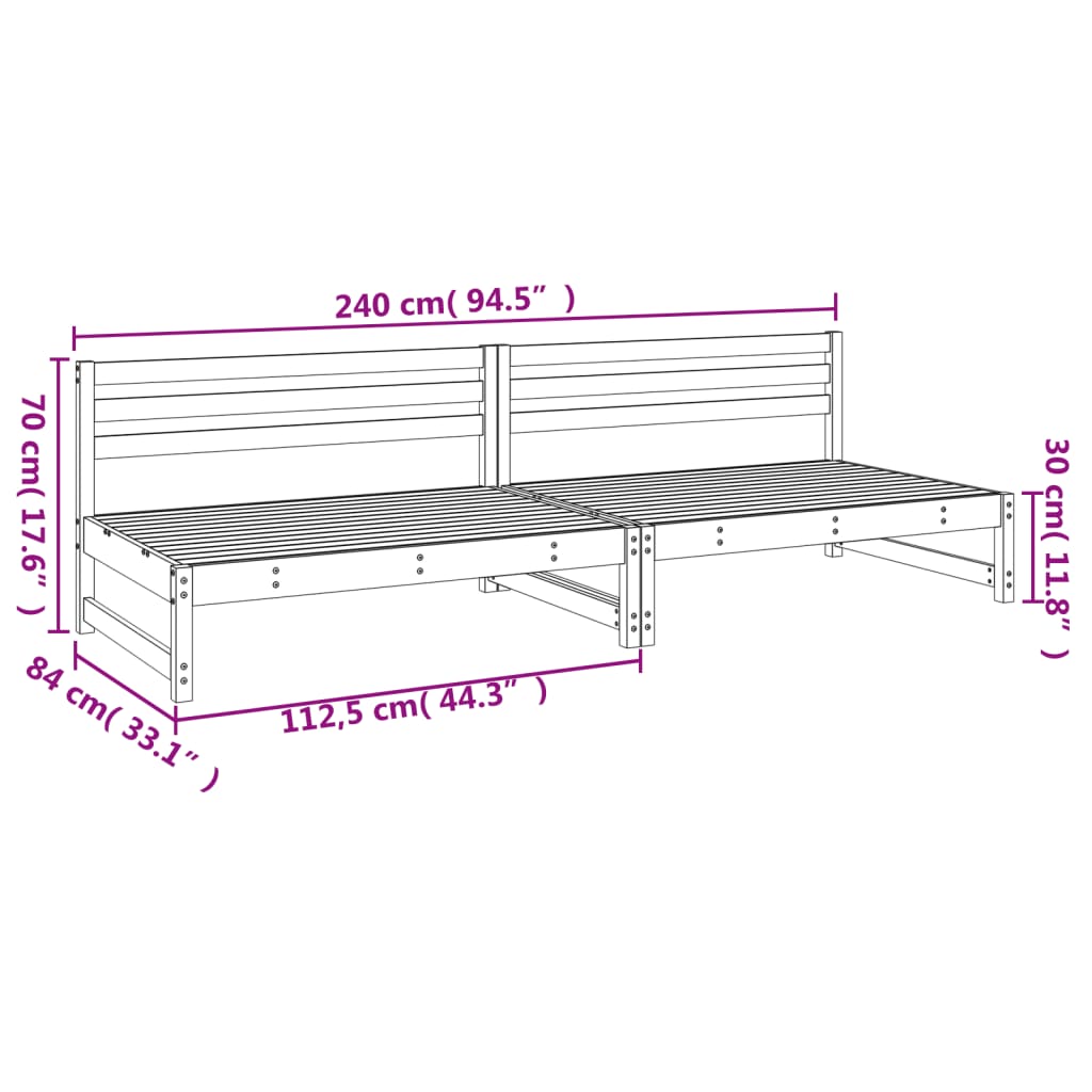 aia keskmised diivanid, 2 tk, must, 120 x 80 cm, männipuit