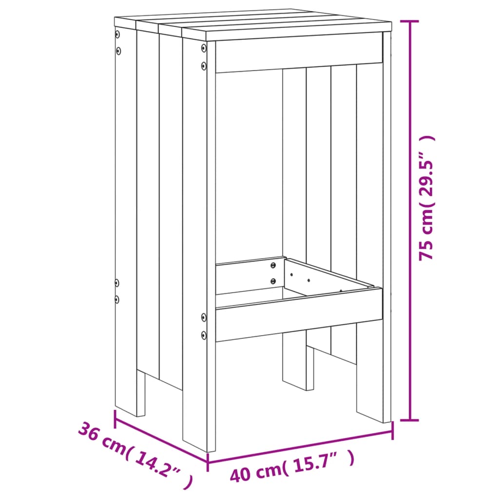 baaripukid 2 tk, 40x36x75 cm, männipuit