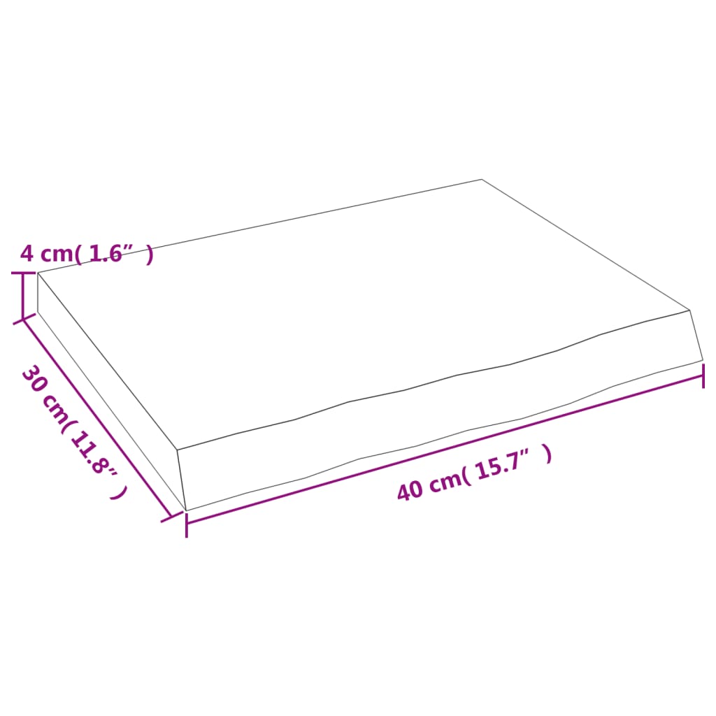 seinariiul, 40x30x(2-4) cm, töötlemata tammepuit