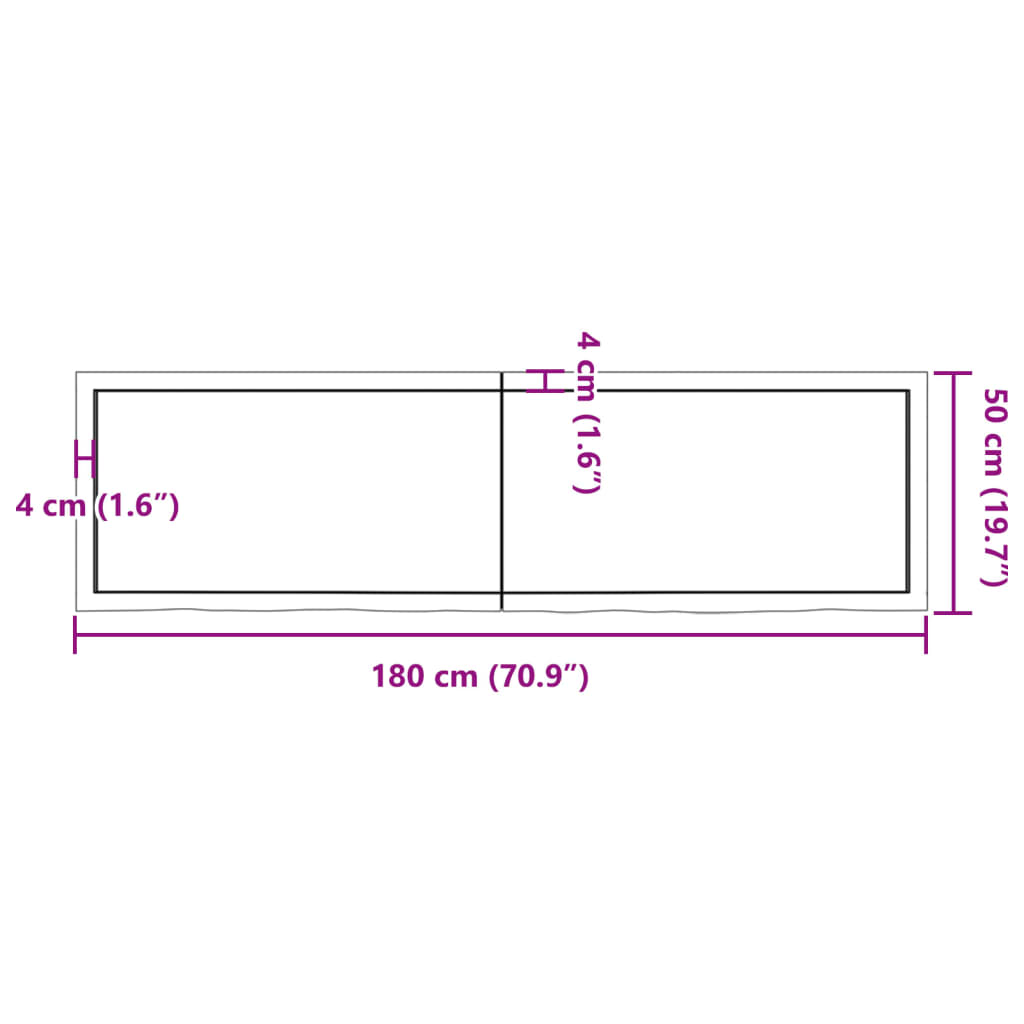 seinariiul, helepruun, 180 x 50 x (2-6) cm, töödeldud tammepuit